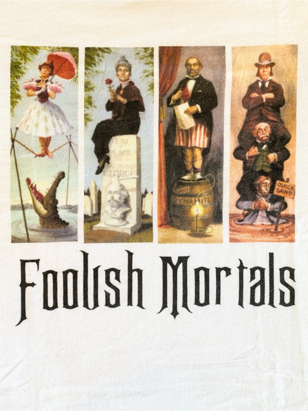 Disneyland Haunted Mansion Foolish Mortals Graphic Tee - White Large
